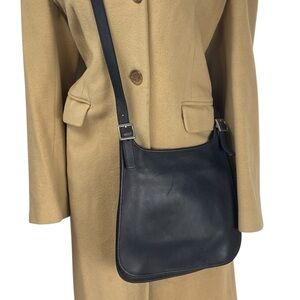 Vintage Coach Legacy Saddle Bag Black Slim Flap 9131